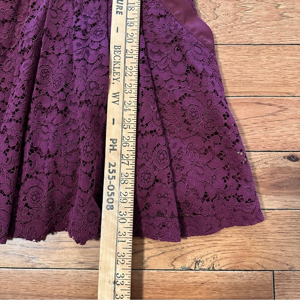 Free People Lovely in Lace Boho Western V Neck Pockets Sleeveless Burgandy Dress - Picture 14 of 15